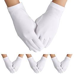 4 Paar Uniform Handschuhe Herren Weiße Baumwoll Handschuhe Formelle Smoking Zeremonienhandschuhe Parade Outfits Polizei Ehrengarde Parade Outfits von Yolev