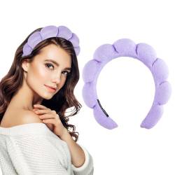 Damen Spa Haarband Stirnband Helles Lila Make up Haarband Weicher Schwamm Hautpflege Haarreifen Haarschmuck zum Waschen des Gesichts Make up Entferner Dusche Hautpflege von Yolev