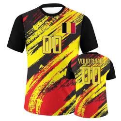 Yolovi Personalisiertes fussballtrikot mit Namen Nummer Drucken Nationalflagge Sport Casual Trikots Fussballshirts für Herren Damen Jugendliche von Yolovi