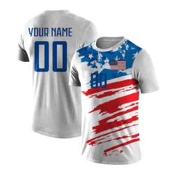 Yolovi Personalisiertes fussballtrikot mit Namen Nummer Drucken Nationalflagge Sport Casual Trikots Fussballshirts für Herren Damen Jugendliche von Yolovi