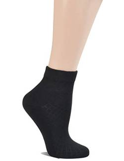 Yomandamor 5 Paar Damen-Socken aus Baumwolle, atmungsaktiv, für Diabetiker mit nahtloser Zehe, Größe L - Schwarz - Large(Socke Größe:9-11) US von Yomandamor