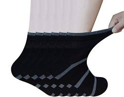 Yomandamor Herren Bambus DiabetikerSocken/Gesundheitssocken,6 Paar (Schwarze und graue Streifen, 38/46) von Yomandamor