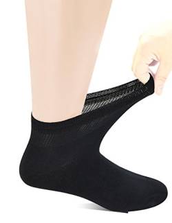 Yomandamor Herren Bambus-Socken, nahtlos, für Diabetiker, weiche Oberseite, 6 Paar Gr. 39-45, 6 Paar, Schwarz von Yomandamor
