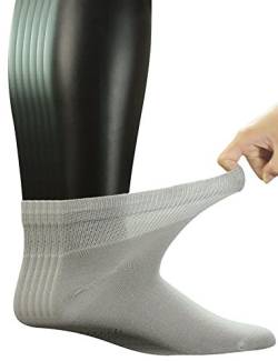 Yomandamor Herren Bambus-Socken, nahtlos, für Diabetiker, weiche Oberseite, 6 Paar Gr. 39-45, 6 Paar, einfarbig grau von Yomandamor