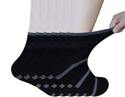 Yomandamor Herren Bambus-Socken, nahtlos, für Diabetiker, weiche Oberseite, 6 Paar Gr. 39-45, 6 Paar grau gestreift von Yomandamor