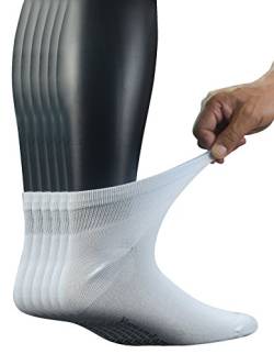 Yomandamor Herren Bambus-Socken, nahtlos, für Diabetiker, weiche Oberseite, 6 Paar Gr. 39-45, 6 Paar weiß von Yomandamor