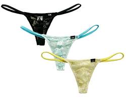 Yomie Männer Spitzen G-String Thong Transparente Unterwäsche Low Rise Bikini Slips T-Back Pouch Tanga Briefs Herren Unterhose von Yomie