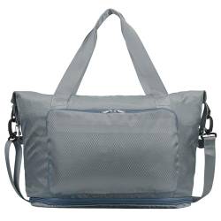 Yomisee Reisetasche Damen Weekender Bag Handgepäck Tasche Sporttasche Travel Duffle Bag Kliniktasche Geburt Fitnesstasche Trainingstasche für Flugzeug Reisen (Grau) von Yomisee