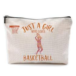 Yomisex Basketball-Mutter, Basketball-Geschenke für Mädchen, 17,8 x 25,4 cm Make-up-Tasche, Basketball-Geschenke, Basketball-Partygeschenk, Beige-d von Yomisex