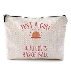 Yomisex Basketball-Mutter, Basketball-Geschenke für Mädchen, 17,8 x 25,4 cm Make-up-Tasche, Basketball-Geschenke, Basketball-Partygeschenk, Beige-g von Yomisex