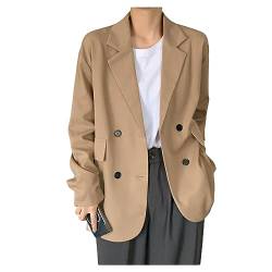 Frauen Blazer Langarm Lose Anzug Jacken Solid Color Casual Blazer Jacke Knopf Strickjacke von YonYeHong