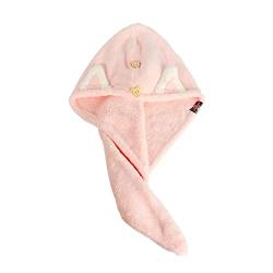 Haartrocknenhandtuch mit Knopf Weich Trockene Haarkappe Absorbierende Schnelle Trockene Haar Handtuch Katze Ohrform für Frauen Mädchen von YonYeHong