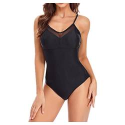 Mesh Solid Color Badeanzug für Frauen EIN Stück Badeanzug Gegen Nacken Badebekleidung für Spa von YonYeHong