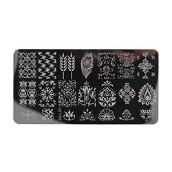 Nagelvorlage Nagelstempelmuster Nageldruckplatte Vorlage Nagelkunstwerkzeug für Maniküre Salon Home Weihnachten von YonYeHong