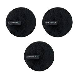 Runde Gesichtswasch Make -up Remover -baumwollblock Set 3pcs Plüsch Reinigung Puff Make -up Remover -pad für Gesichtsauge Lippen von YonYeHong