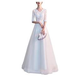 YonYeHong Frauen Abendpartykleid Maxi Spitzencocktailkleid Mesh Prom Bankett Kleid Hochzeitskleider von YonYeHong