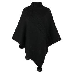 YonYeHong Frauenschals Wickeln Einfarbige Twist Pashmina Turtleneck Poncho Pullover Cape Pullover von YonYeHong