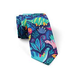 YongColer Dinosaurier-Krawatte für Herren und Jungen, schmal, lustige Dino-Krawatten, blau von YongColer
