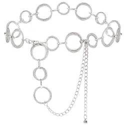 YooAi O-Ring Kettengürtel Taille Gürtel Glieder Für Frauen Metall Link Kette Geschenk Silber 105cm von YooAi