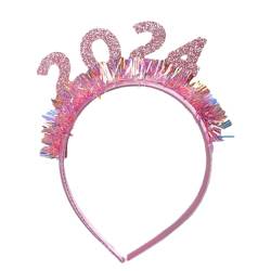 Glitzerndes Lametta-Pailletten-Buchstaben-Haarreifen 2024, Neujahrs-Haarband, Weihnachten, Cosplay, Party, Stirnband für Teenager, Frauen, Weihnachts-Stirnbänder für Erwachsene, Weihnachts-Stirnbänder von Yooghuge