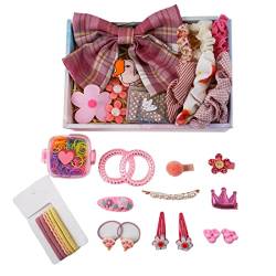 Haar-Zubehör-Set, elastische Haarbänder, Haarspangen für Mädchen, Kinder, Teenager, Haar-Zubehör-Set für Mädchen, 2–4, 4–6, 8–12, Haarschmuck für Mädchen und Frauen, verschiedene Haargummis, von Yooghuge