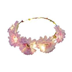 Yooghuge Kranz, Halloween-Blumen-Stirnband, LED-Kopfbedeckung, Sommer, leuchtendes Stirnband, Kranz, Girlande für Nachtstand für den Sommer von Yooghuge