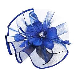 Blume Hut Damen Fascinators Hut Cocktail Party Tee Kopfbedeckung Blume Mesh Organza Bänder Federn auf Einem Stirnband Rosen Vintage Retro 40er 50er Jahre Fascinator Hochzeit Party Hut von Yookstar