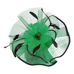 Blume Hut Damen Fascinators Hut Cocktail Party Tee Kopfbedeckung Blume Mesh Organza Bänder Federn auf Einem Stirnband Rosen Vintage Retro 40er 50er Jahre Fascinator Hochzeit Party Hut von Yookstar