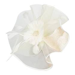 Blume Hut Damen Fascinators Hut Cocktail Party Tee Kopfbedeckung Blume Mesh Organza Bänder Federn auf Einem Stirnband Rosen Vintage Retro 40er 50er Jahre Fascinator Hochzeit Party Hut von Yookstar