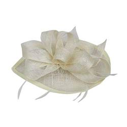 Blume Hut Fascinator Hut Feder Mesh Netz Schleier Party Hut Ascot Hüte Blume Derby Hut mit Clip und Stirnband für Frauen Rosen Vintage Retro 40er 50er Jahre Fascinator Hochzeit Party Hut von Yookstar