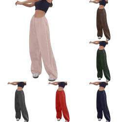 Cargohose Damen Baggy Y2k,Straight Sweathose Elastische Bund Hosen Weite Hose Hip Hop Cargohose Damen Schlaghose Sport Jogginghose Streatwear Mode Parachute Pants für Frauen Lose Cargo Hose von Yookstar