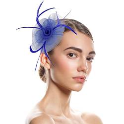 Damen Fascinator Hut Fascinator Hut Feder Mesh Netz Schleier Party Hut Ascot Hüte Blume Derby Hut mit Clip und Stirnband für Frauen Hochzeit Cocktail Tea Party für Frauen und Mädchen von Yookstar