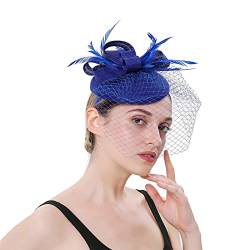 Damen Hut Damen Fascinator Hut Blume Mesh Federn Clip Kopfschmuck Haarschmuck für Party Kirche Hochzeit Cocktail Jockey Club Kostüm Haarspange Haarnadel Hut Vintage Hüte für Frauen von Yookstar