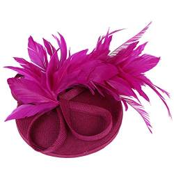 Fascinator Anlasshut Damen Fascinator Hut Blume Mesh Federn Clip Kopfschmuck Haarschmuck für Party Kirche Hochzeit Cocktail Jockey Club Blumenhochzeitsrennen Party Faszinator Net Hat von Yookstar