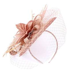 Fascinator Anlasshut Damen Fascinator Hut Blume Mesh Federn Clip Kopfschmuck Haarschmuck für Party Kirche Hochzeit Cocktail Jockey Club Kostüm Haarspange Haarnadel Hut Vintage Hüte für Frauen von Yookstar