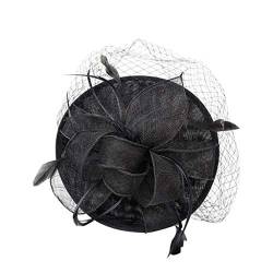 Fascinator Anlasshut Fascinator Hüte für Frauen Pillbox Hut mit Schleier Stirnband und Einer Gegabelten Clip Tea Party Kopfbedeckung Fascinator Mit Stirnbandclip Für Hochzeitsdekorationen von Yookstar