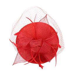 Fascinator Anlasshut Fascinator Hüte für Frauen Pillbox Hut mit Schleier Stirnband und Einer Gegabelten Clip Tea Party Kopfbedeckung Fascinator Mit Stirnbandclip Für Hochzeitsdekorationen von Yookstar