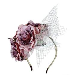 Fascinator Hochzeit Damen Fascinator Hair Clip Hut Bankett Hut Stirnband Feder Blume Schleier Bowler Braut Hut für Cocktail Hochzeit Kostüm Haarspange Haarnadel Hut Vintage Hüte für Frauen von Yookstar