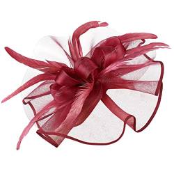 Fascinator Hochzeit Fascinator Hüte für Frauen Pillbox Hut mit Schleier Stirnband und Einer Gegabelten Clip Tea Party Kopfbedeckung Hochzeit Cocktail Tea Party für Frauen und Mädchen von Yookstar