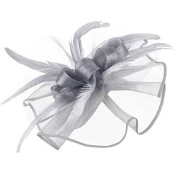 Fascinator Hochzeit Fascinator Hüte für Frauen Pillbox Hut mit Schleier Stirnband und Einer Gegabelten Clip Tea Party Kopfbedeckung Hochzeit Cocktail Tea Party für Frauen und Mädchen von Yookstar