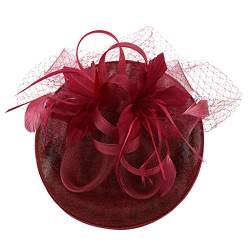 Fascinator Hut Damen Fascinator Haar Clip Cocktail Tee Party Pilzbox Derby Hut für Hochzeitskirche Braut Headwear für Frauen Mädchen Kostüm Haarspange Haarnadel Hut Vintage Hüte für Frauen von Yookstar