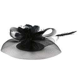 Fascinator Hut Damen Fascinator Hüte für Frauen Pillbox Hut mit Schleier Stirnband und Einer Gegabelten Clip Tea Party Kopfbedeckung Kostüm Haarspange Haarnadel Hut Vintage Hüte für Frauen von Yookstar