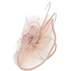 Vintage Fascinators Hut Damen Fascinator Hair Clip Hut Bankett Hut Stirnband Feder Blume Schleier Bowler Braut Hut für Cocktail Hochzeit Hochzeit Cocktail Tea Party für Frauen und Mädchen von Yookstar