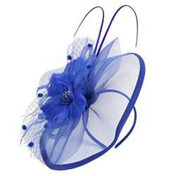 Vintage Fascinators Hut Damen Fascinator Hair Clip Hut Bankett Hut Stirnband Feder Blume Schleier Bowler Braut Hut für Cocktail Hochzeit Hochzeit Cocktail Tea Party für Frauen und Mädchen von Yookstar