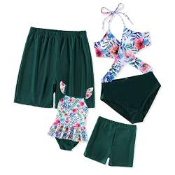 Yoolhamy Familie Matching Badeanzüge Onepieces für Damen und Baby Monokini Floral Print Paare Bademode Badeanzug Beach Wear von Yoolhamy