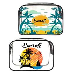 Yoolhamy Transparente Make-up-Tasche für den Strand, Reise-Kulturbeutel für Damen, Sommer-Kulturbeutel, Transparente PVC-Kosmetiktasche mit Reißverschluss wasserdichte Beutel (Strand B) von Yoolhamy