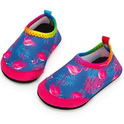 Yorgou Baby Strandschuhe Schwimmschuhe Badeschuhe Wasserschuhe Schnelltrocknende Aquaschuhe rutschfest Barfuss Schuh für Kinder Beach Pool, Flamingo / Violett, 15/16 EU von Yorgou