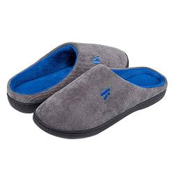 Yorgou Damen Herren Hausschuhe aus Memory-Baumwolle Drinnen Anti-Skid Warme Bequem Plüsch Pantoffeln Home Winter,Grau / Blau,38/39 EU ( Hersteller Größe: 270 ) von Yorgou