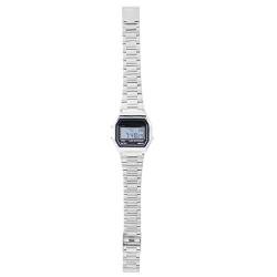 Yosoo Digitaluhr, Elektronische Uhr, Uhr mit Hintergrundbeleuchtung, 3-Farben-Digital-LED-Hintergrundbeleuchtung, Elektronische Edelstahlarmbanduhr, Rechteckige Armbanduhr (Silber) von Yosoo