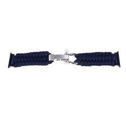 Yosoo Geflochtenes Armband, Handgewebt, Stilvoller Look, Uhrenarmband für IOS-Uhrenserie SE, Anwendbar Im Täglichen Leben, Büroarbeit (Blue) von Yosoo